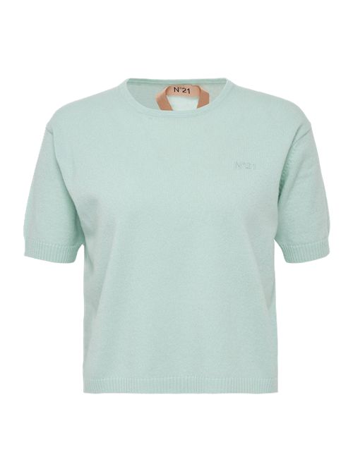 Maglia con maniche corte e logo N°21 acquamarina N.21 | A031 - 9009 - 5507VERDE ACQUA
